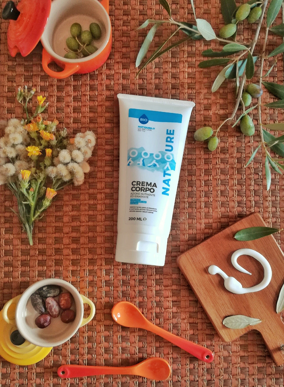 Crema corpo nutriente bio con olio extra vergine di oliva