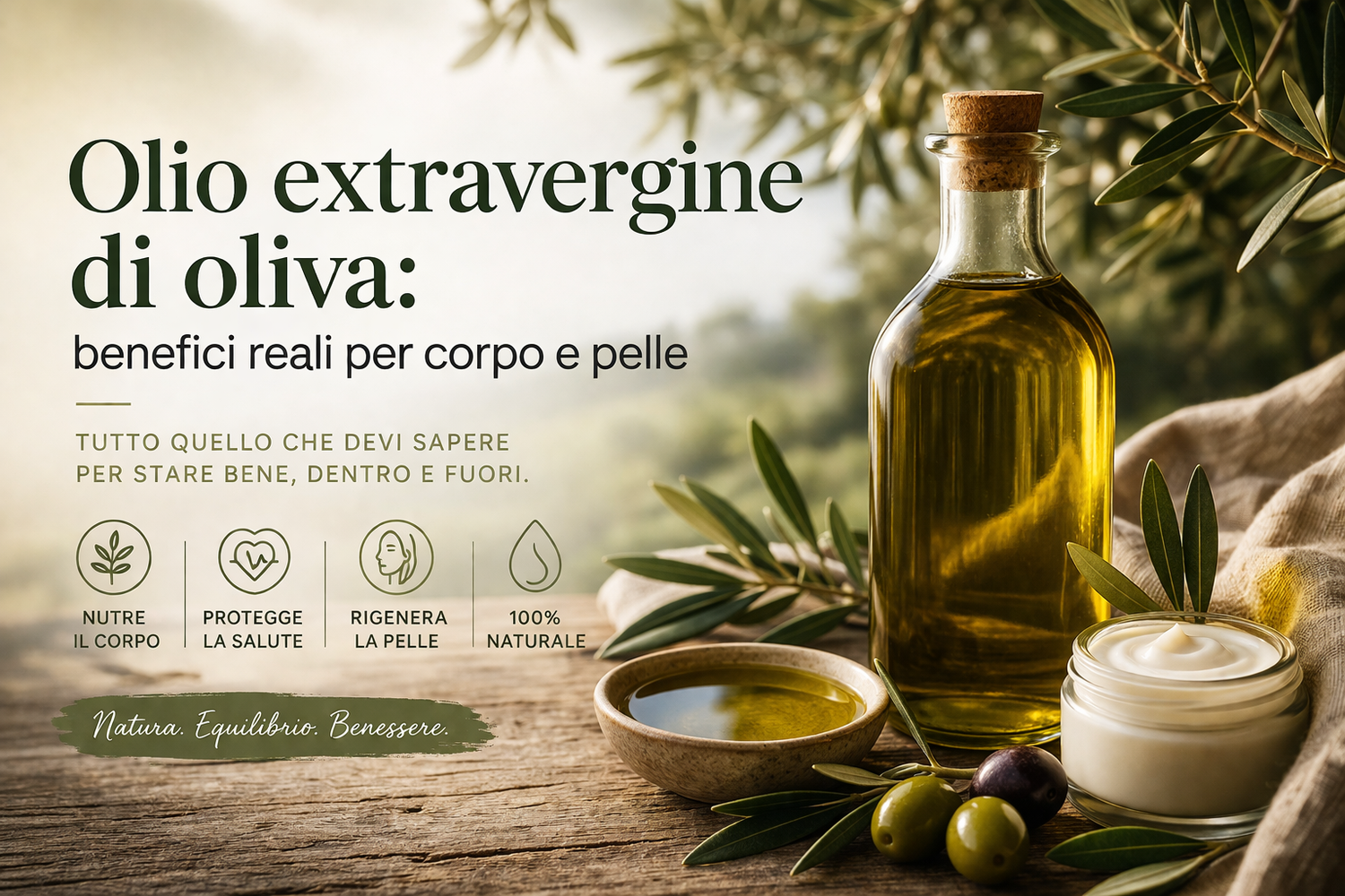 Olio extravergine di oliva: benefici reali per corpo e pelle (che nessuno ti spiega)