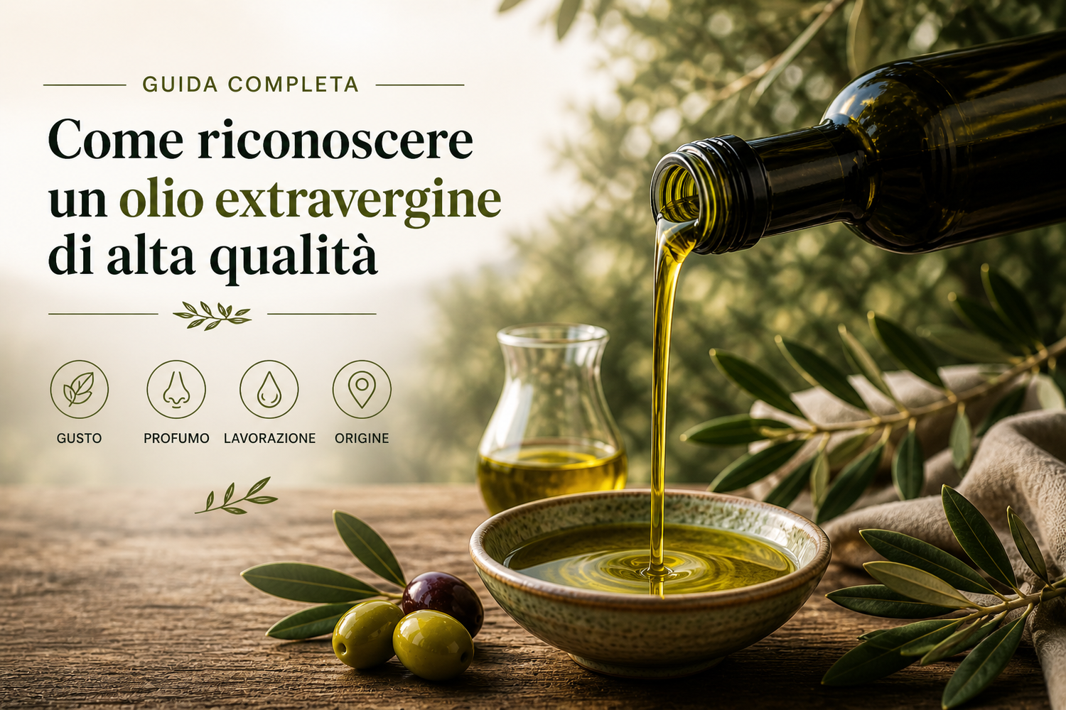 Come riconoscere un olio extravergine di alta qualità