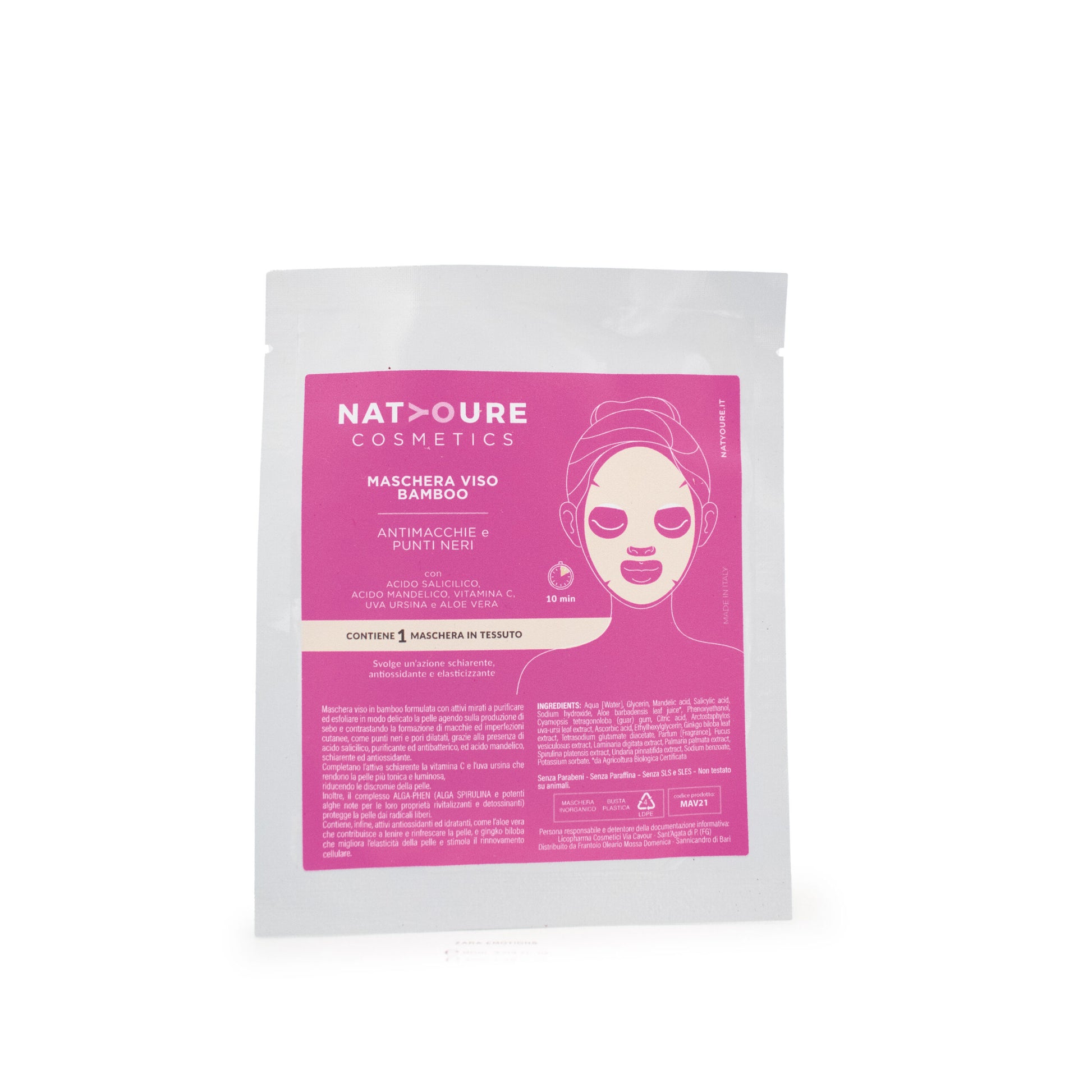 Maschera Viso Bamboo Bio ANTI MACCHIE E PUNTI NERI