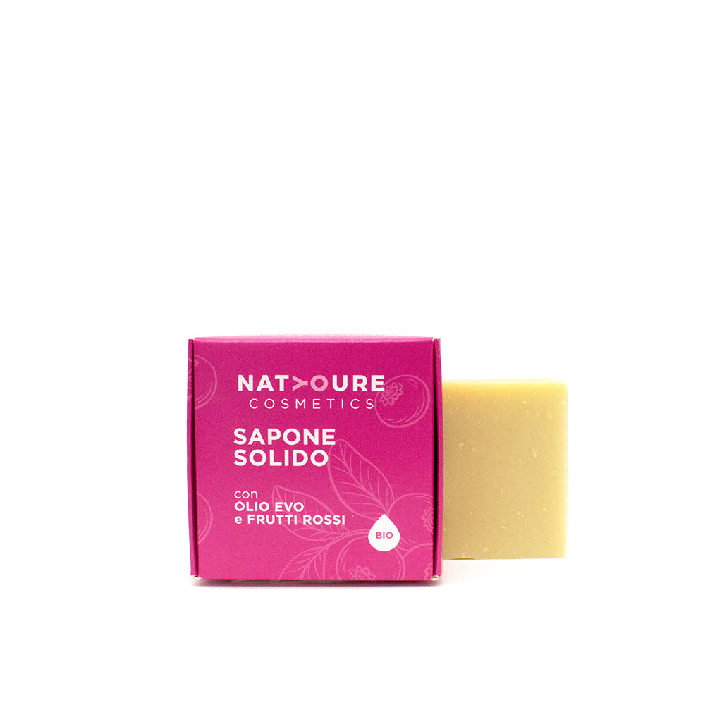 Sapone Solido Bio Olio Evo e Frutti Rossi
